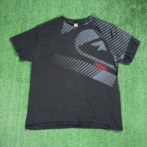 Y2K Surf Quiksilver Graphic T-Shirt Size Large Black Short Sleeve Crew Neck